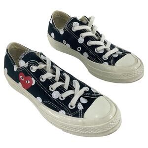Comme des Garçons Play x Converse Black Canvas Polkadot Women's 5 Pre-Owned